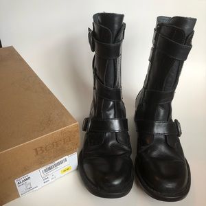 Born Alamid leather black boots biker moto sz 6